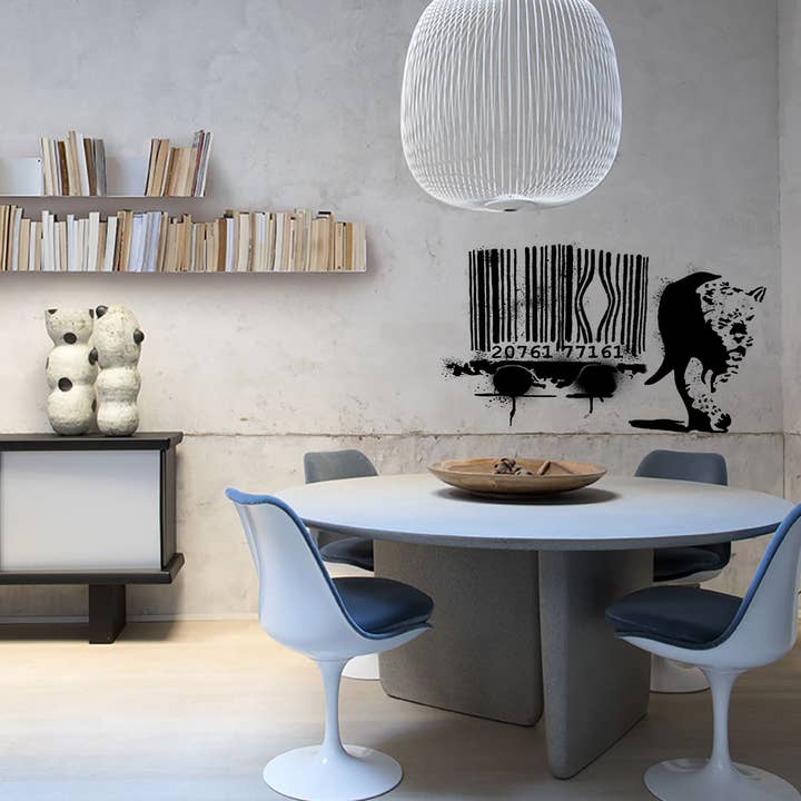 URBAN.ITY SRL - Vendita all'ingrosso Decorazione da parete - Bambini e neonati - Banksy Adesivo Murale (65x45cm) - Barcode Leopard