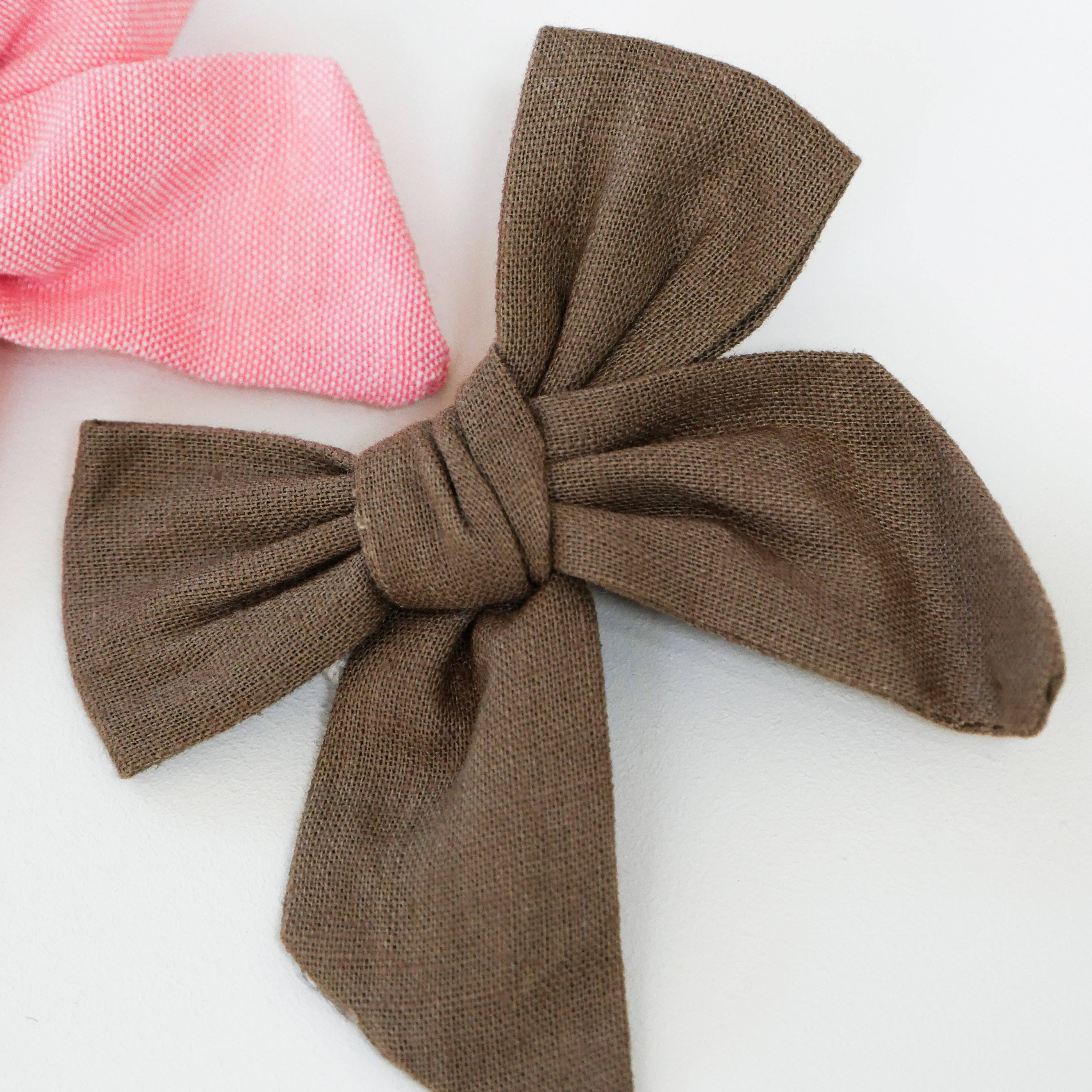 Gentil Coquelicot Paris - Wholesale Hair Bow - Kids - Pink and chocolate hair clip duo2