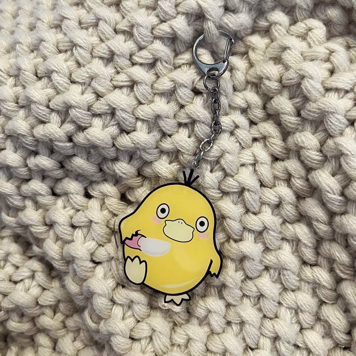 DUCKY WITH KNIFE ACRYLIC KEYCHAIN for wholesale by Usagi x Usagi, LLC