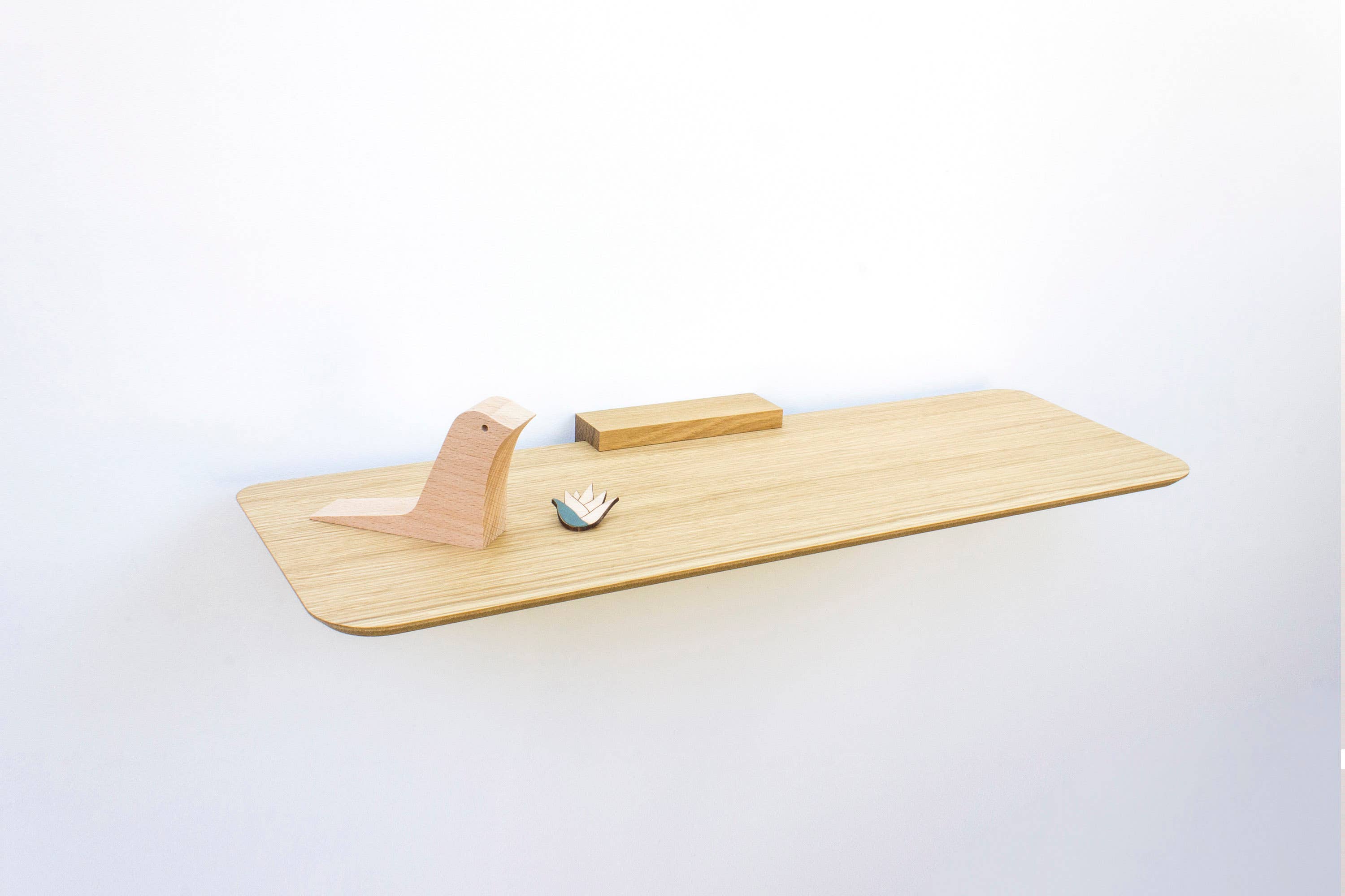 Reine Mère – wholesale Wall-mounted shelf – Oak wood shelf - Aileron L (made in France)1