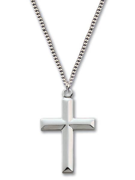 Sterling Silver Cross Necklace, 15/16" for wholesale by H.J. SHERMAN COMPANY, INC.