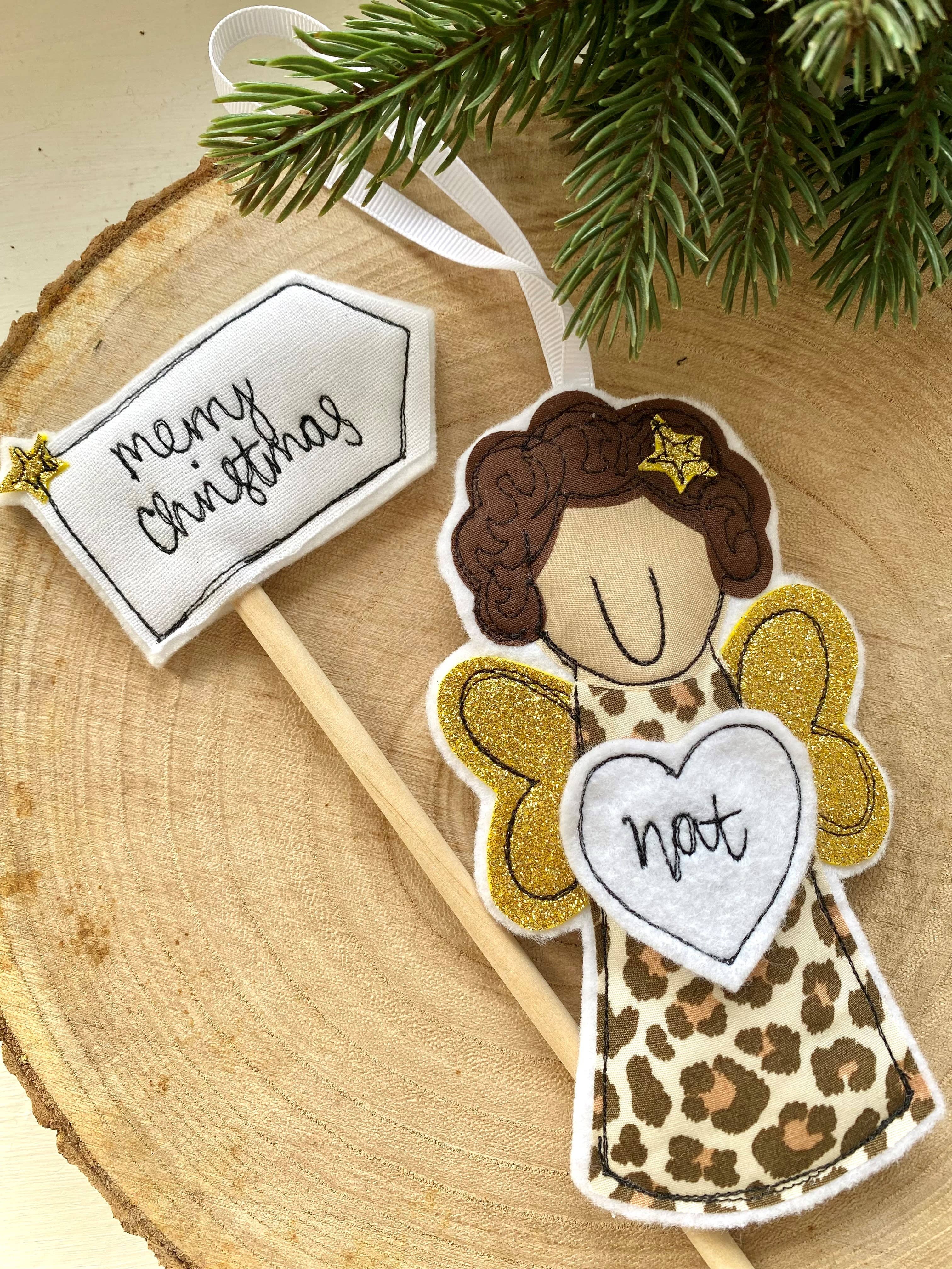 Girl Friday Embroidery – wholesale Ornament – Leopard print christmas fairy decoration2