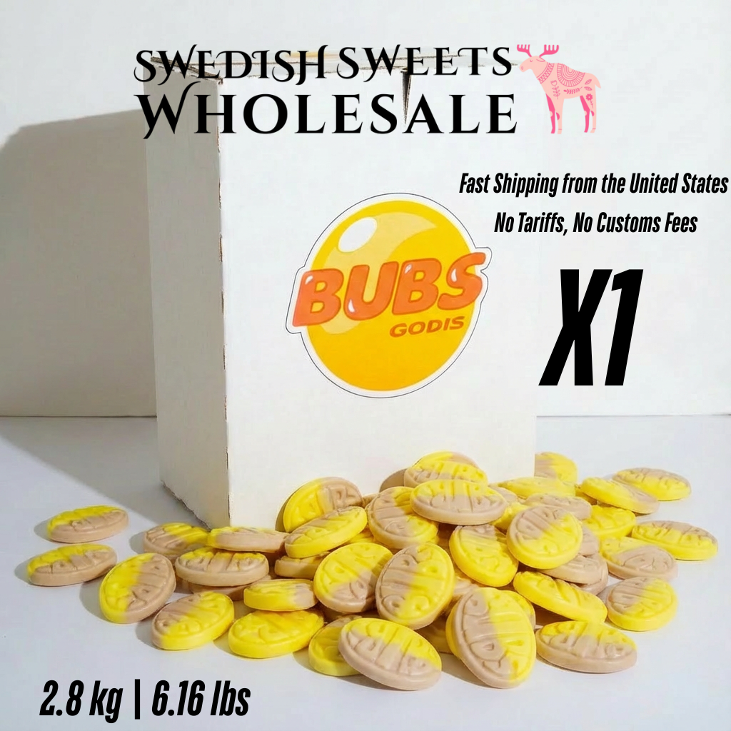 Swedish Sweets Wholesale LLC - Swedish Candy - Wholesale Gummy - Swedish Candy - Banana Bubs 6,17 lbs 1