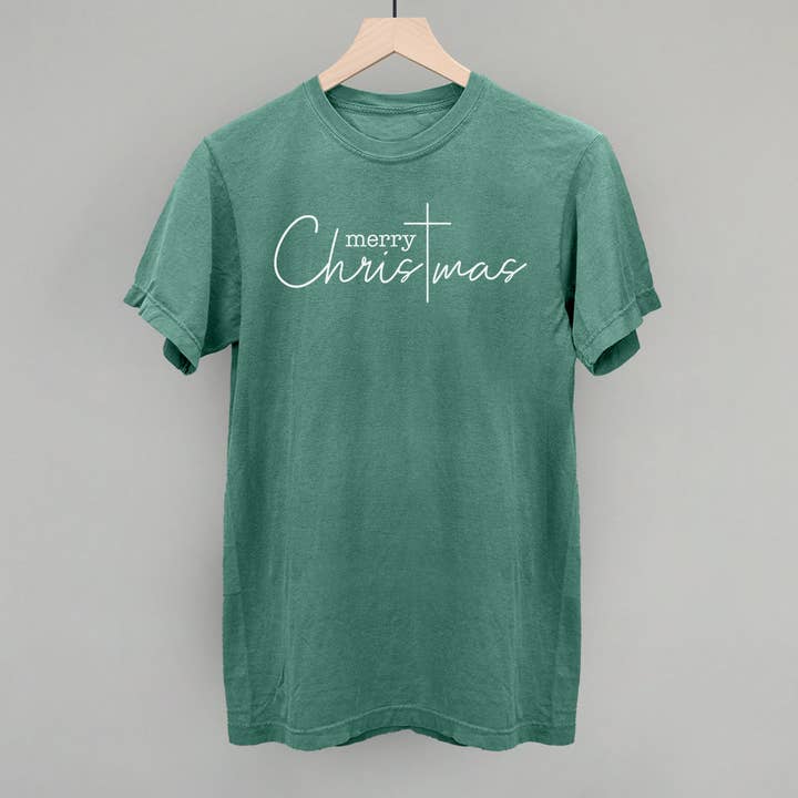 Ivy + Cloth - Wholesale Screen Printed T-Shirt - Women's - Merry Christmas Cross2