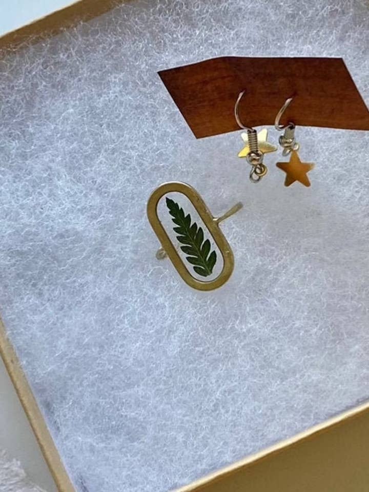 Mega Fern Ring for wholesale by Mental Gardens Jewelry