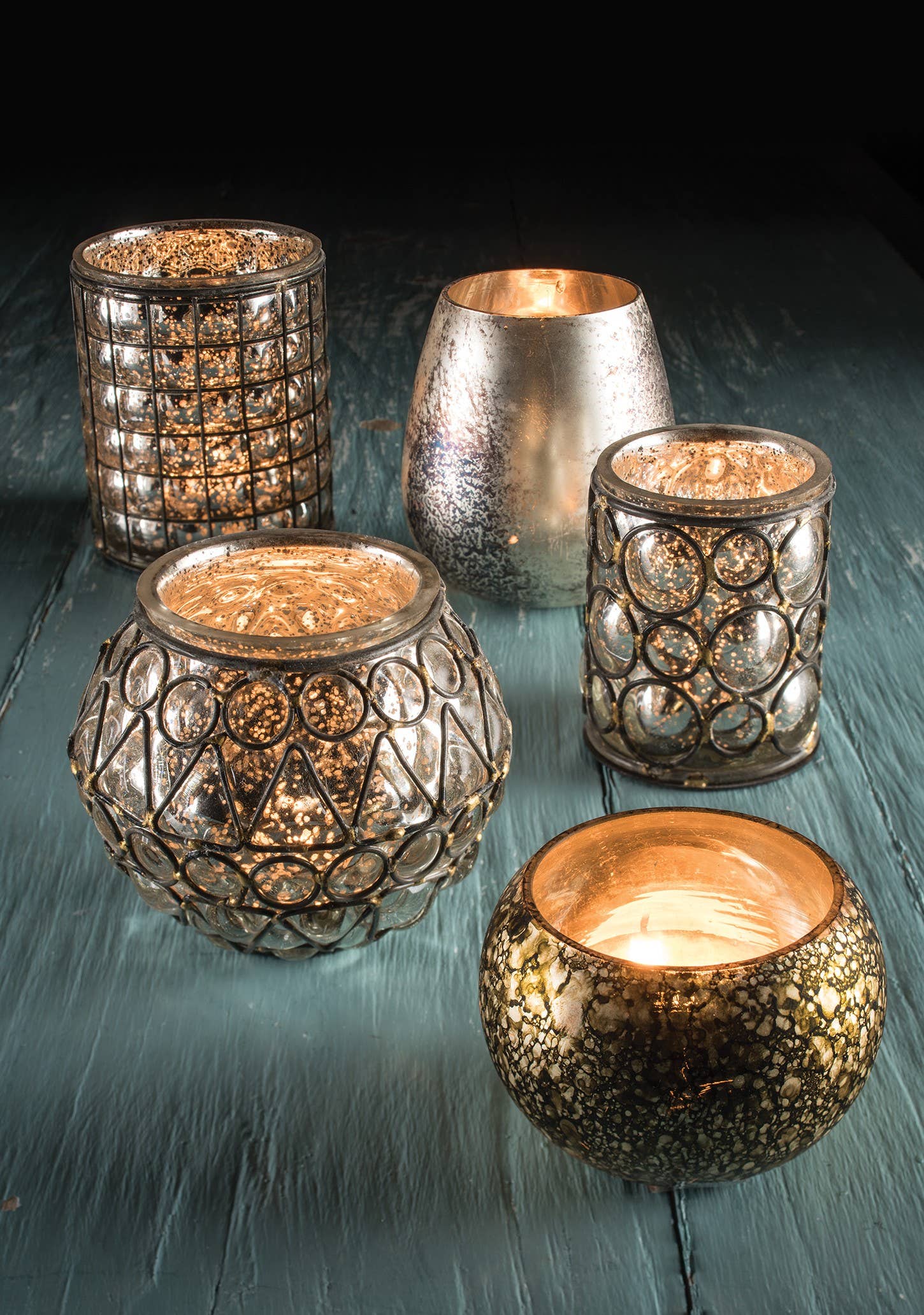 Namaste - Wholesale Candle Holder - Large Iron Votive Holder With Blown Glass1