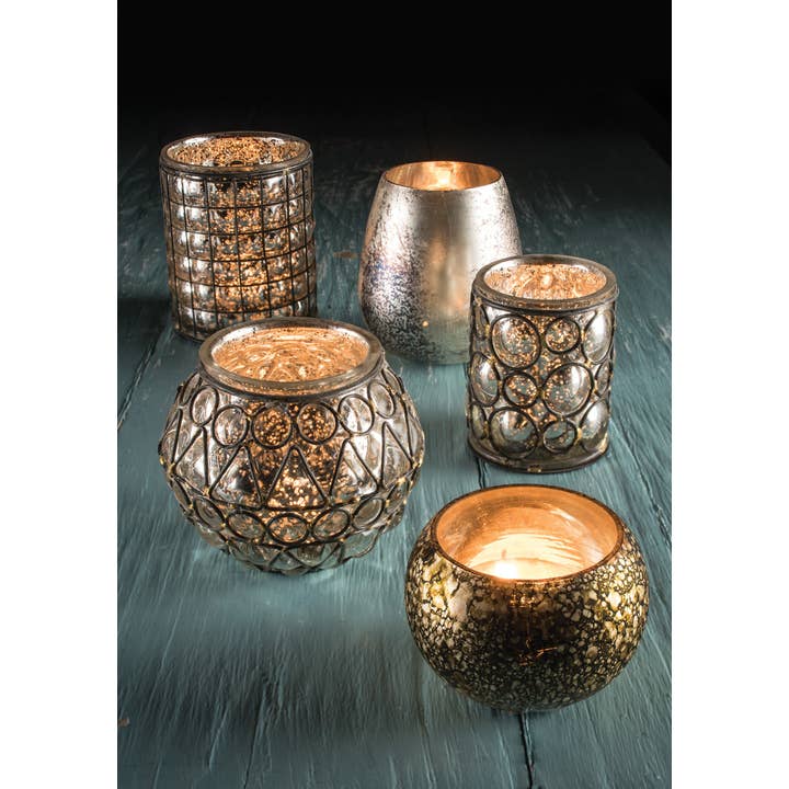 Namaste - Wholesale Candle Holder - Large Iron Votive Holder With Blown Glass1