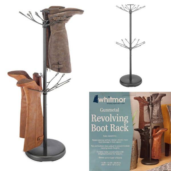 St. Louis Wholesale LLC - Wholesale Shoe Rack - Whitmor -CTR- Gunmetal Revolving Boot Rack - Easy Assembly