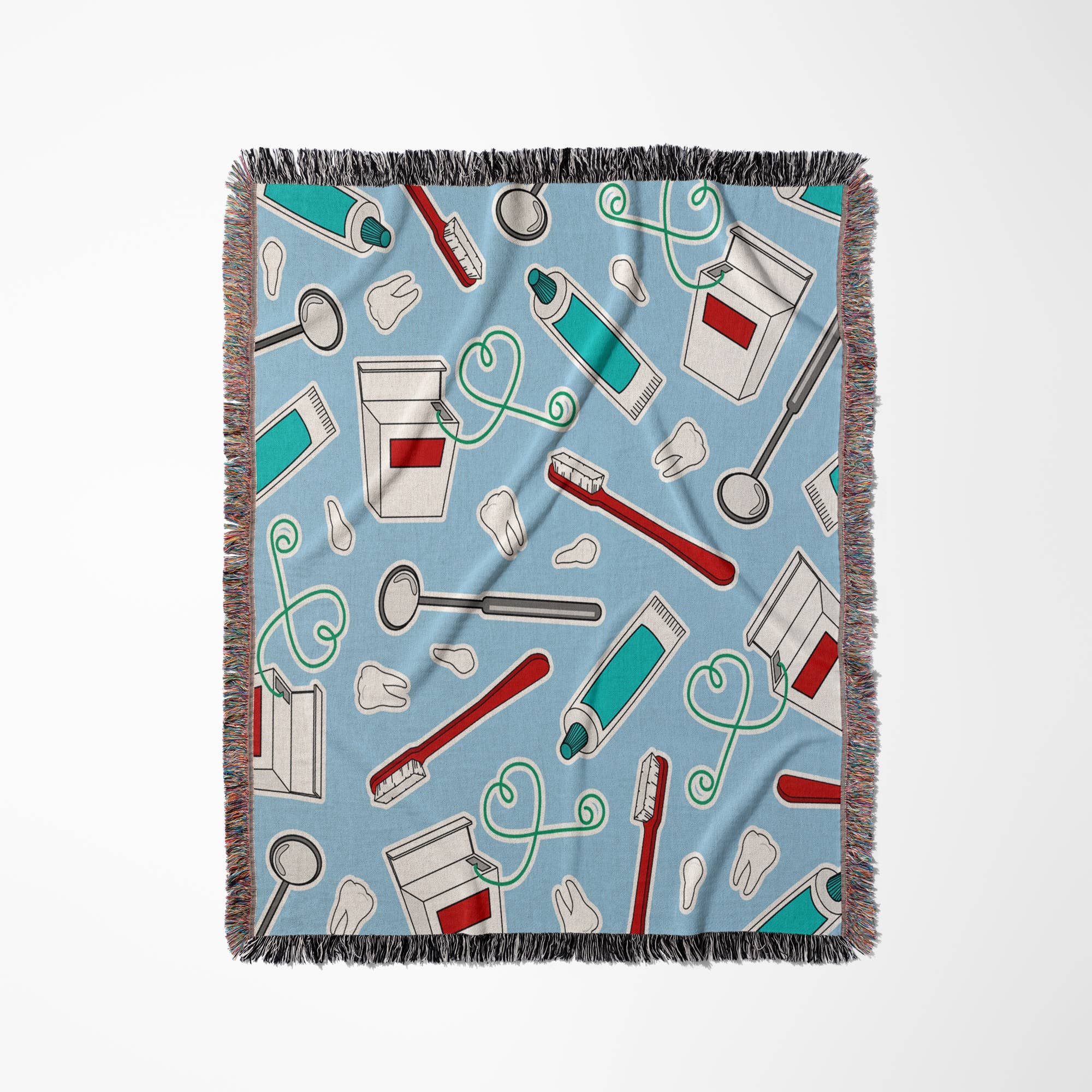 3dRose – wholesale Prydnadsfilt – 3dRose, Söt Tandläkare Tandhygienist Tryck Blå, Filt0