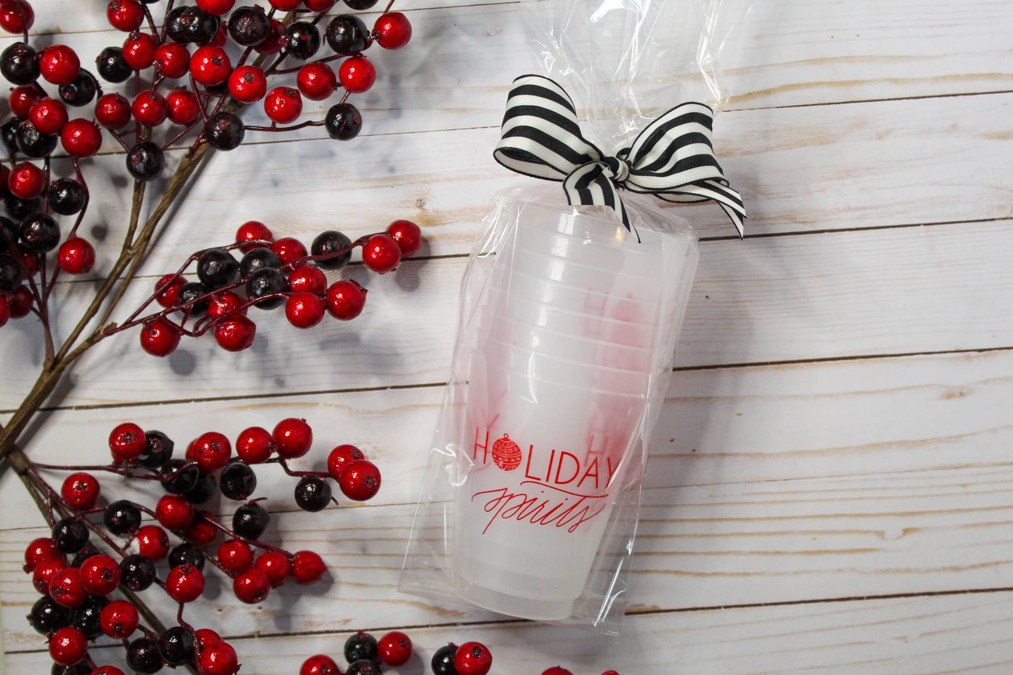 Birdie Mae Designs - Wholesale Disposable Cup - Holiday Spirits | Frosted Acrylic 16 oz Christmas Cups7