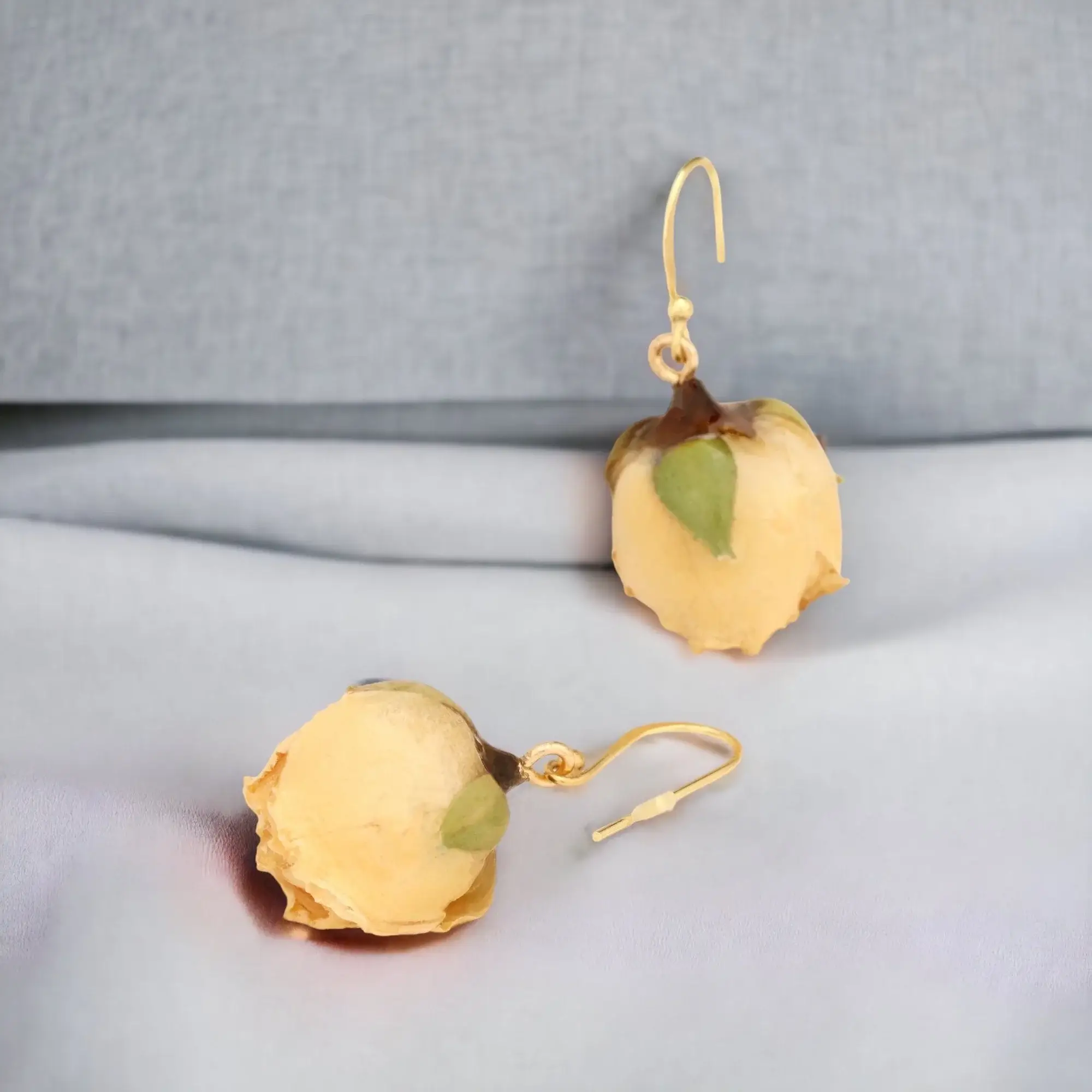 MadamLili – Brincos de argola por atacado – Brincos dourados de prata 925 com rosas verdadeiras-OHR925-1276