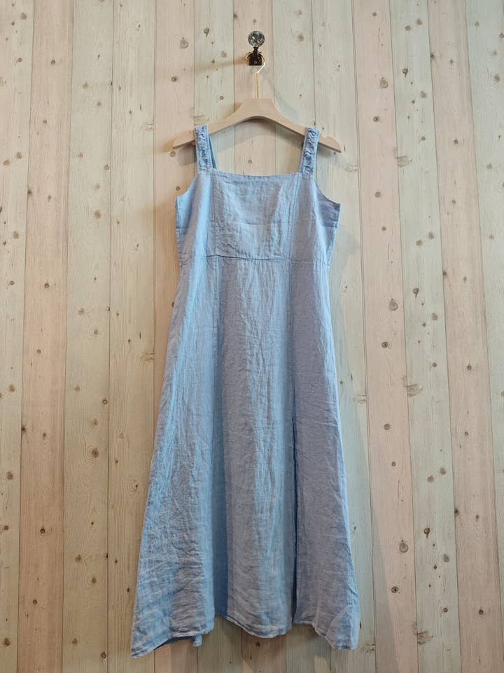 Linen & More - Wholesale Dress - Women's - REF 25044 DRESS WITH STRAIGHT NECKLINE 100% LINEN