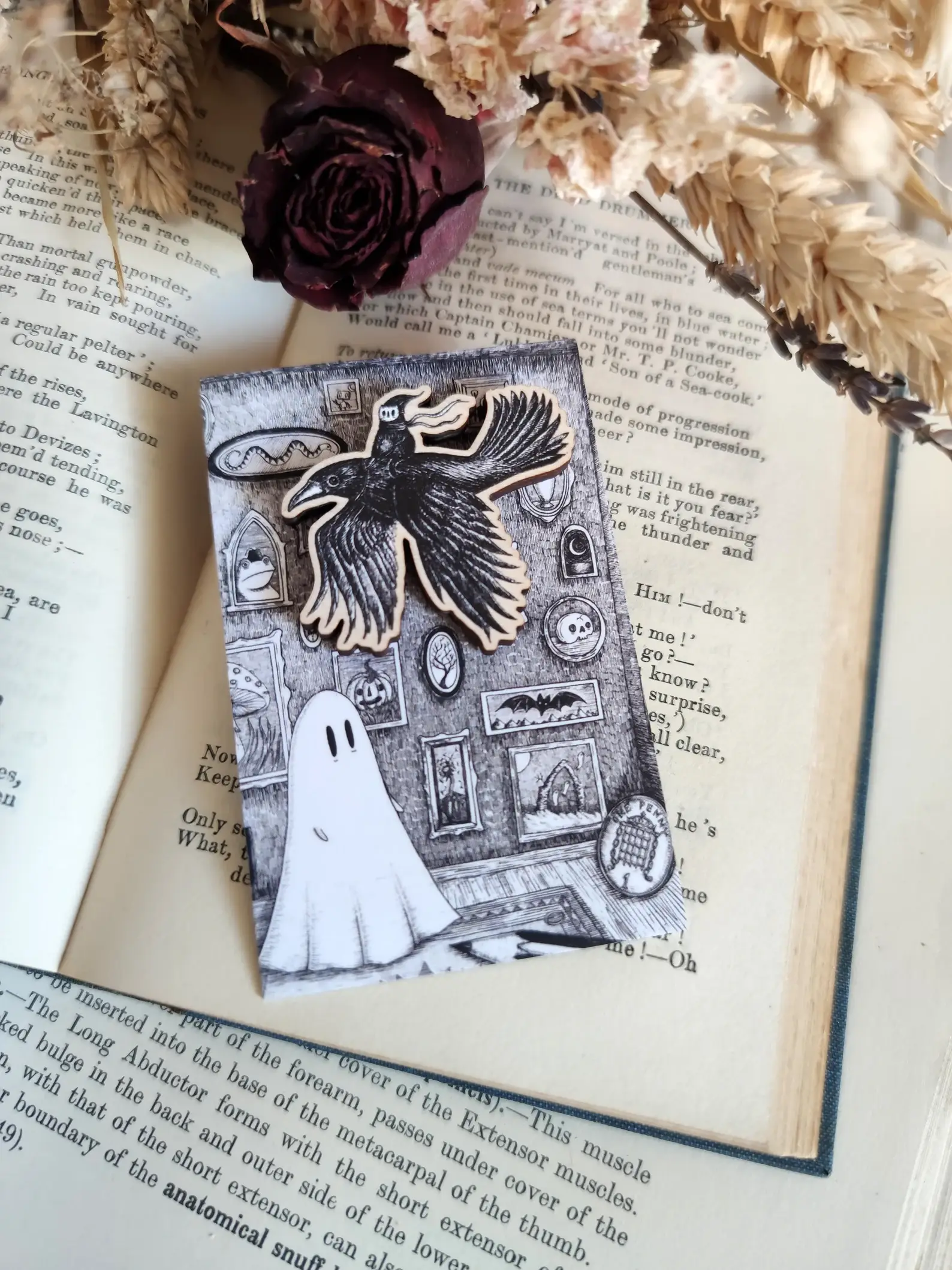 Jon Turner Illustration - Vendita all'ingrosso Spilla da bavero - Spilla in legno Crow Rider3