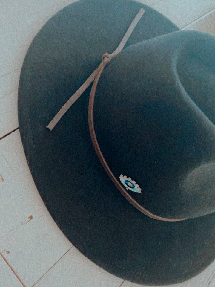 BLACK LEATHER BOW RANCHER HAT for wholesale by SEA NO EVIL