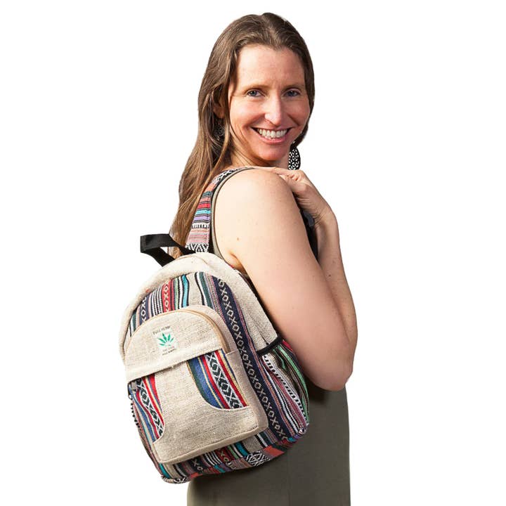 Ark Imports - Wholesale Backpack - Women's - Hemp Cotton Mini Knapsack