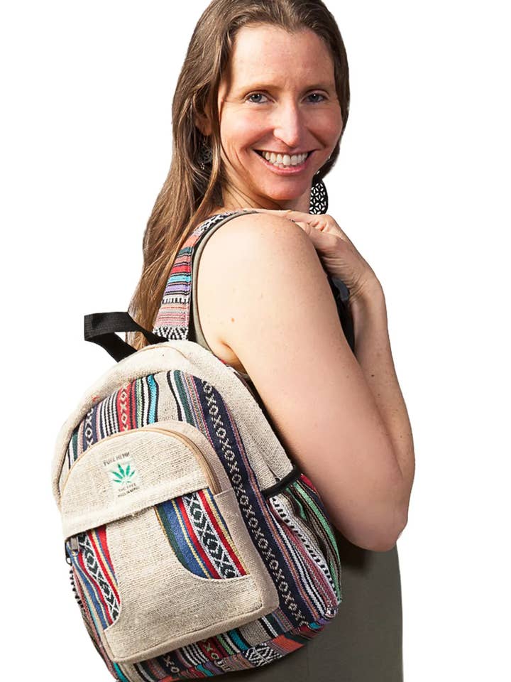 Hemp Cotton Mini Knapsack for wholesale by Ark Imports