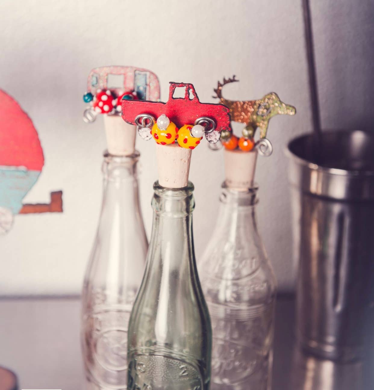 Whimsies - Wholesale Wine Stopper - Camper Wine stopper Kitchen Barware Cork Tabletop trailer3