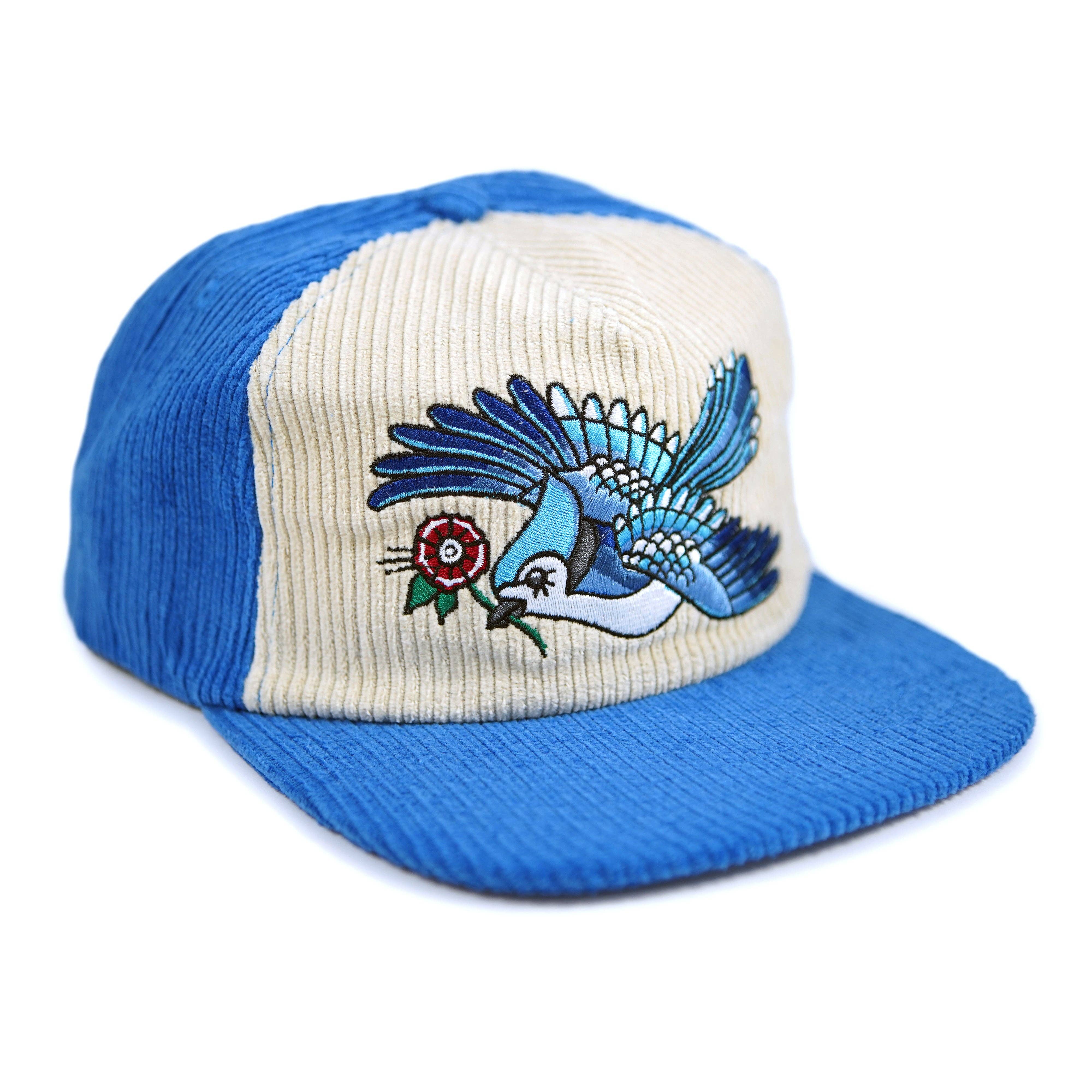 Stuntin Goods - Wholesale Flat Brim Cap - Unisex - Blue Jay Two-Tone Corduroy Hat2