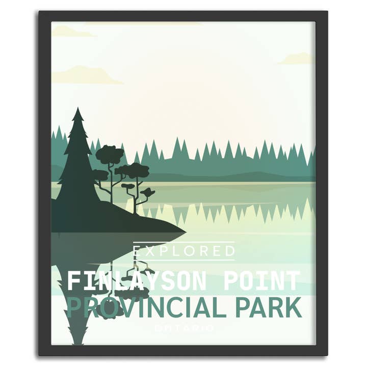 Affiche « Explorée » du parc provincial Finlayson Point pour la vente par Canada Untamed