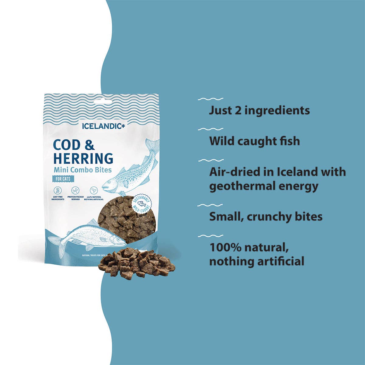 Icelandic+ - Wholesale Pet Treats - Cat - Cod & Herring Mini Combo Bites Treats for Cats3