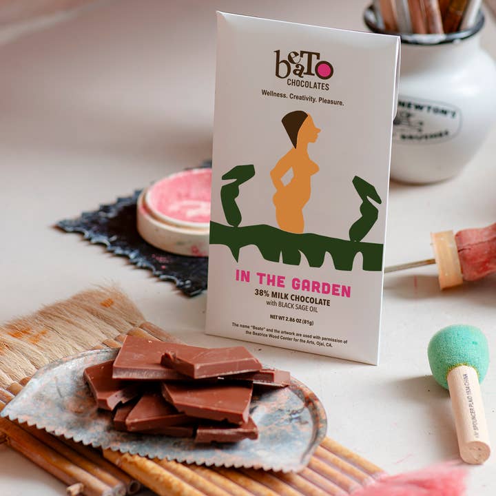 Beato Chocolates - Wholesale Chocolate Bar - In the Garden Chocolate Bar with Black Sage Oil (75g/2.64oz)
