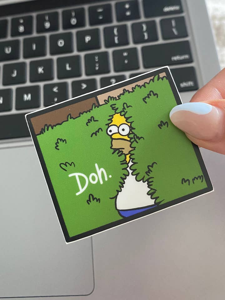 Autocollant en vinyle Homer dans la brousse | Autocollant pour ordinateur portable | Simpsons | Autocollant en vinyle imperméable | Homer Simpson pour la vente par Papi Hour