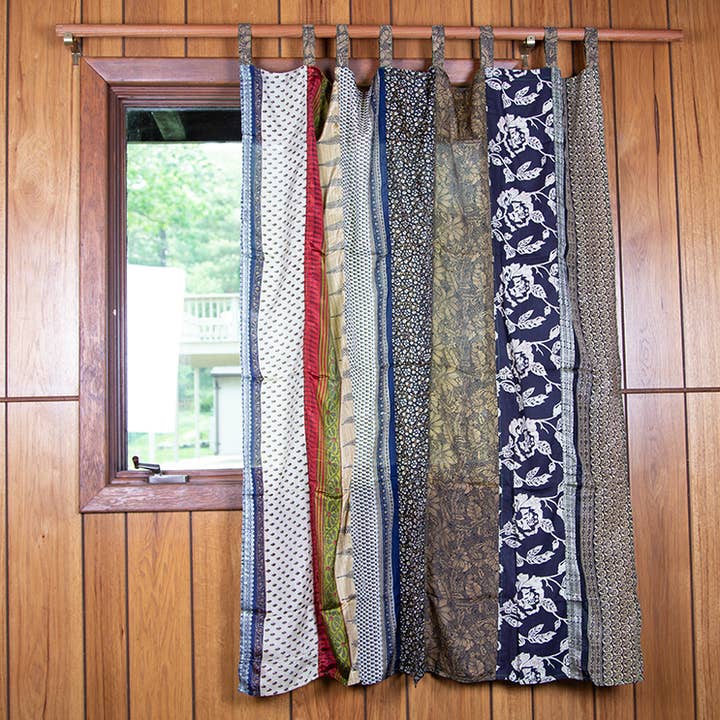 Sunshine Joy - Venta al por mayor Cortinas - Varias cortinas de patchwork de sari, 54 x 63 pulgadas