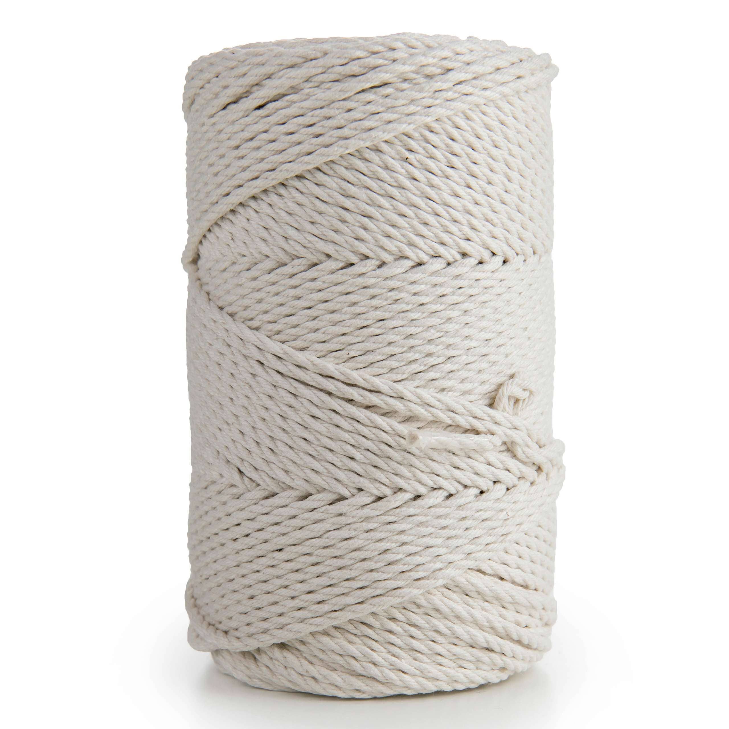 MB Cordas – Engroshandel Håndværk forsyninger – 3mm 3 Strand Twisted 500g bomuld Cord NATURAL1