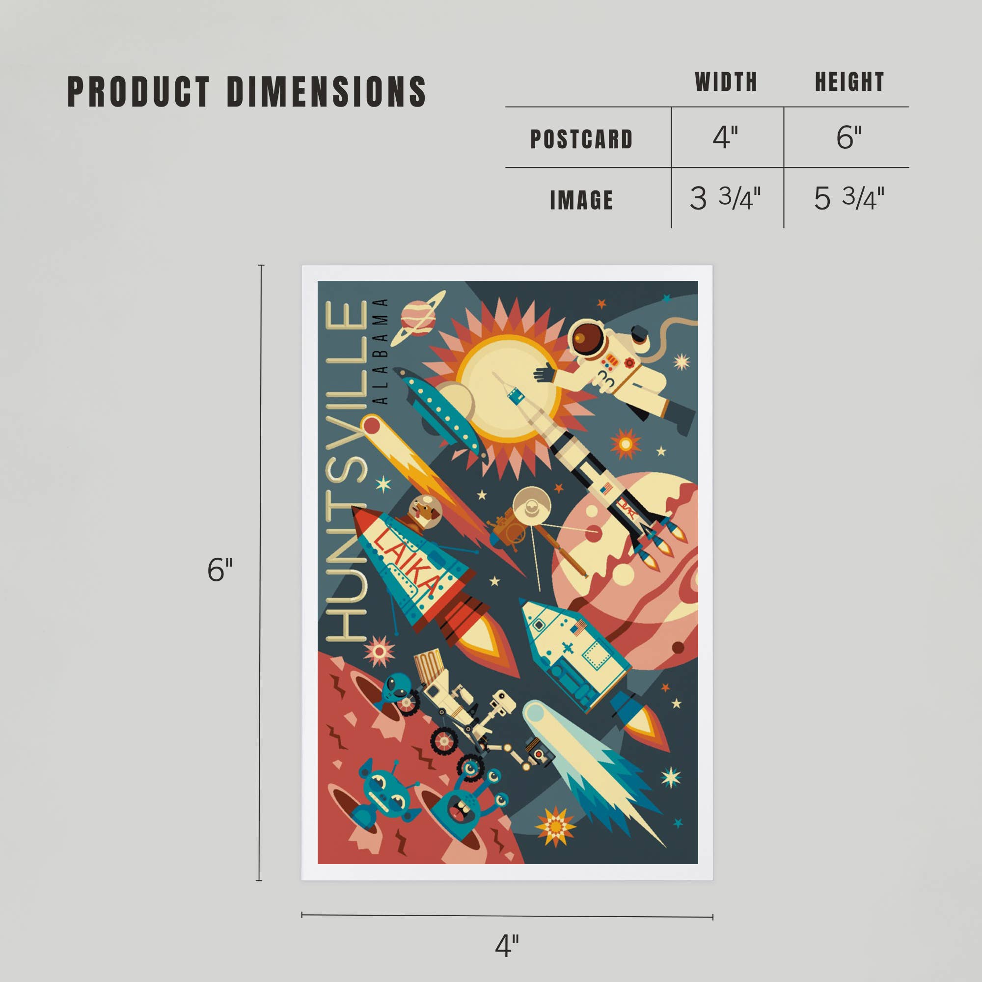 Lantern Press - Venta al por mayor Tarjeta postal - TARJETAS POSTALES PREMIUM Huntsville, Alabama, Space Geometric4