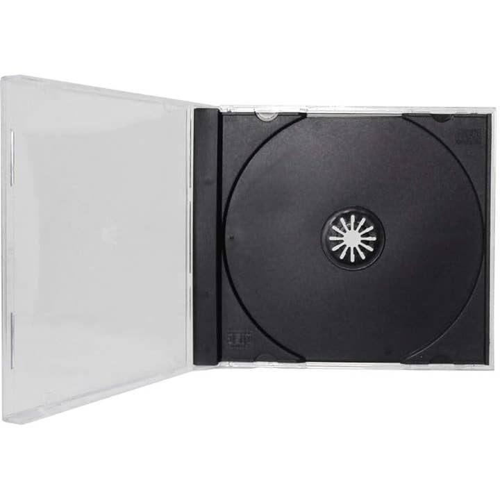 CD Jewel Box / Tray Set - Assembled - Clear And Dark Grey for wholesale by Square Deal Recordings & Supplies