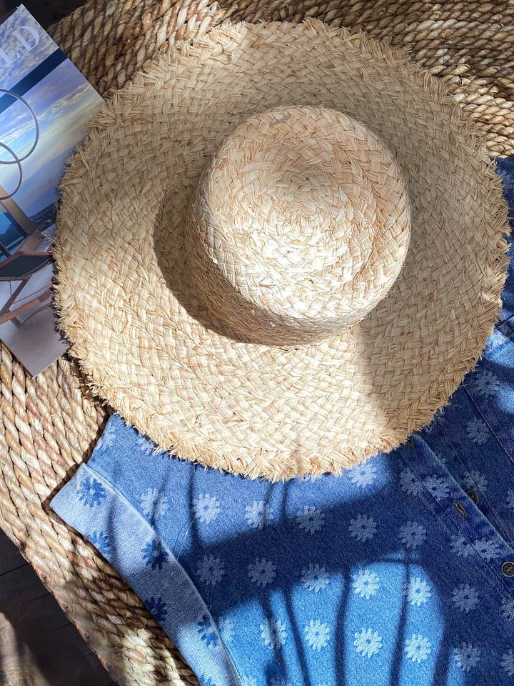 Straw sun hat PA006 for wholesale by Petal Dew