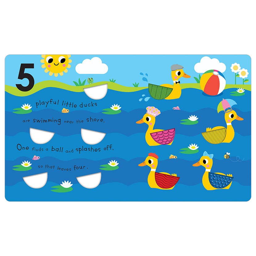 Make Believe Ideas – wholesale Baby and toddler book (0–2) – Five Little Ducks Cased BB w/5 silicone shapes1