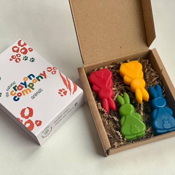 Bunnies Set of 4 Vegan Crayons for wholesale by The Natural Crayon Company