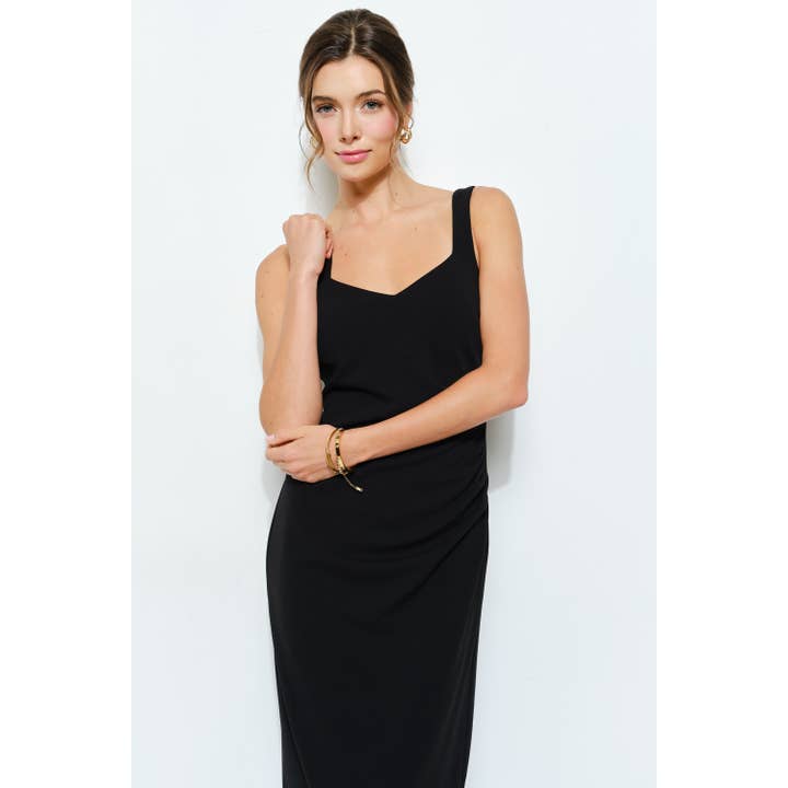 INA - Wholesale Dress - Women's - Knit Crepe Bodycon Midi with Princess Neckline21
