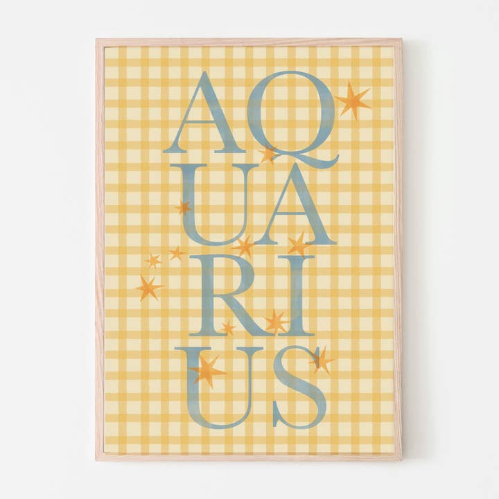 Aquarius Zodiac Wall Art Print for wholesale by P's Emporium