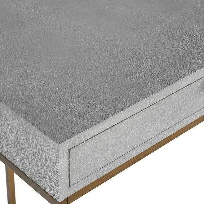 LOOMLAN – wholesale Console table – Jiro Desk - Grey Shagreen Antique Brass Legs5