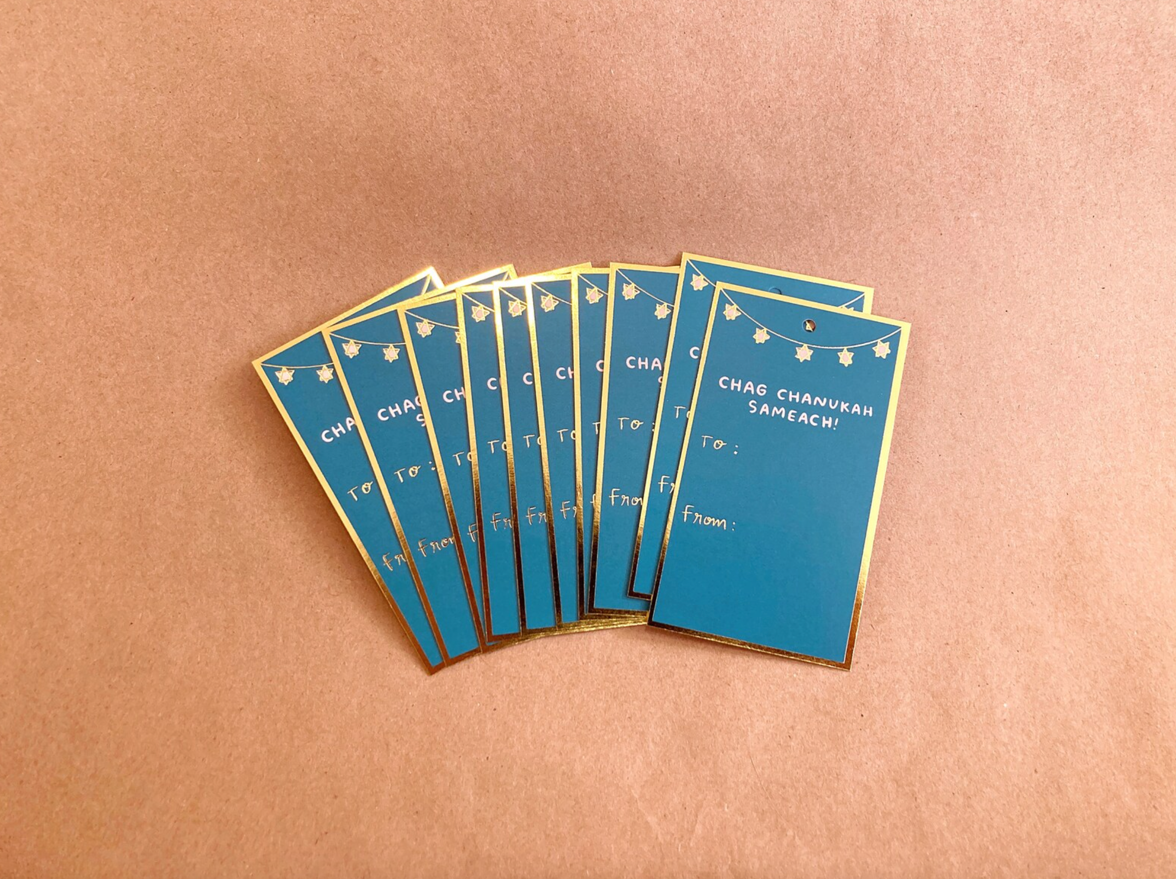 Abbie Ren Illustration - Wholesale Cadeaulabel - Chag Chanoeka Sameach cadeaulabels - Happy Chanoeka - Set van 101