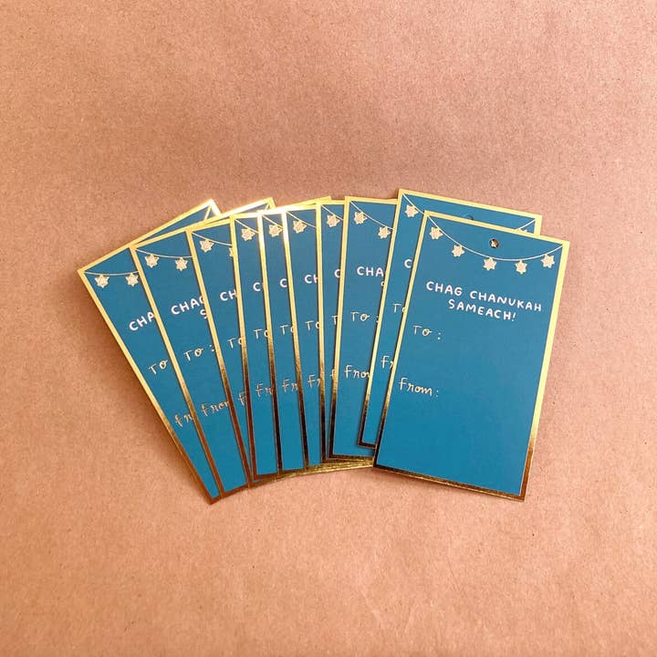 Abbie Ren Illustration - Wholesale Cadeaulabel - Chag Chanoeka Sameach cadeaulabels - Happy Chanoeka - Set van 101