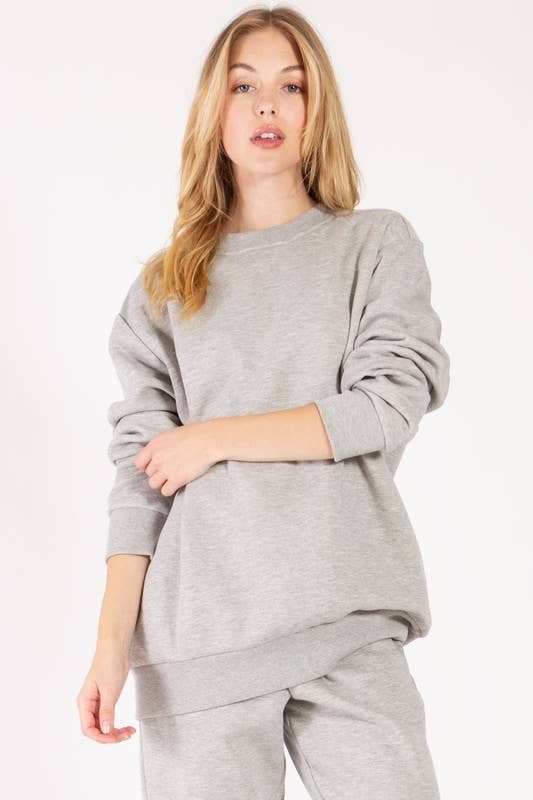 Vanilla Monkey - Vente Sweat-shirt – femme - Sweat-shirt en molleton à col rond surdimensionné4