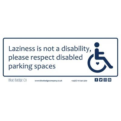 Blue Badge Co – Engroshandel Klistermærke – Handicappede bil klistermærke - dovenskab er ikke et handicap