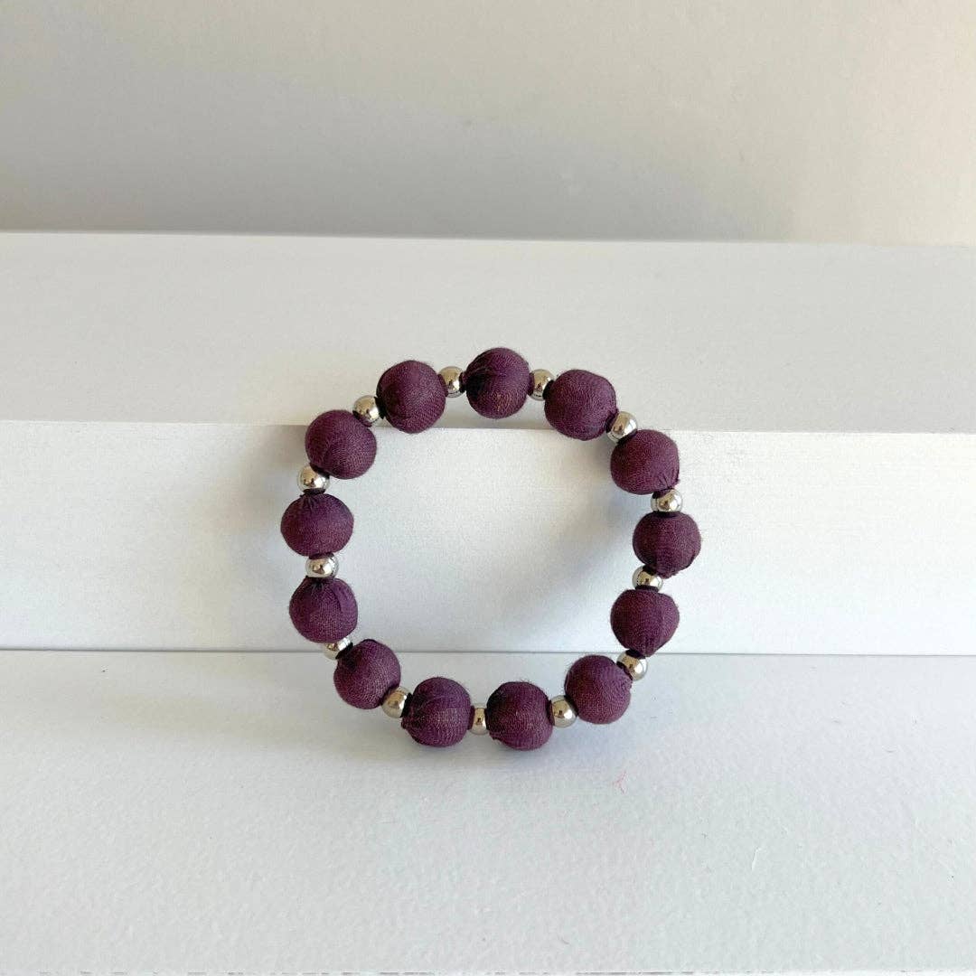 Humble Hilo - Vendita all'ingrosso Bracciale con perline - Bracciale Humble Hilo Sari Jewelry, con Perline di Tessuto e Perline Metalliche25