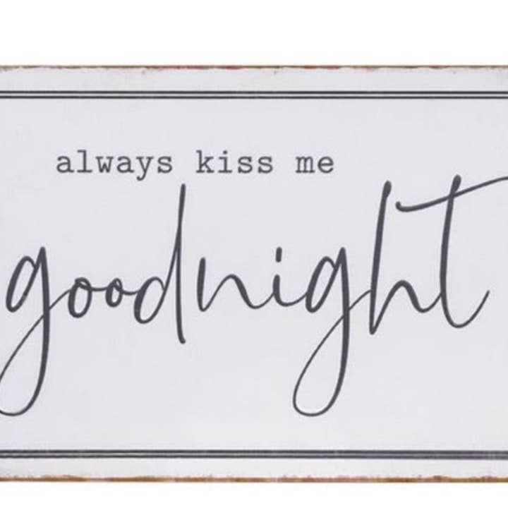 Altid Kys Mig Godnat Metal Sign for engroshandel hos Buckeye Craft Co.