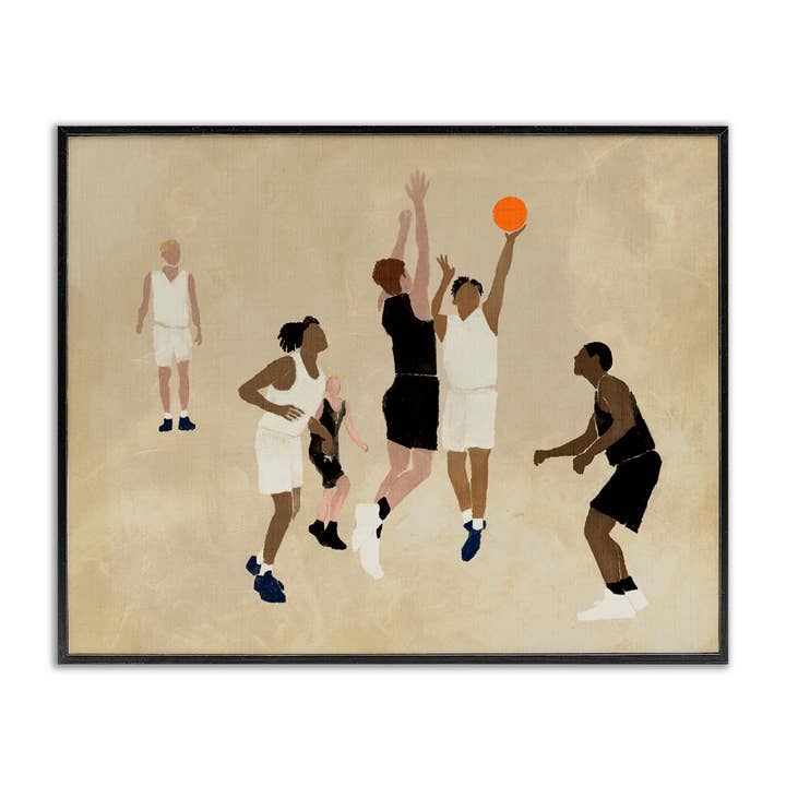 Athletes Playing Basketball Framed Art for wholesale by Stupell Industries
