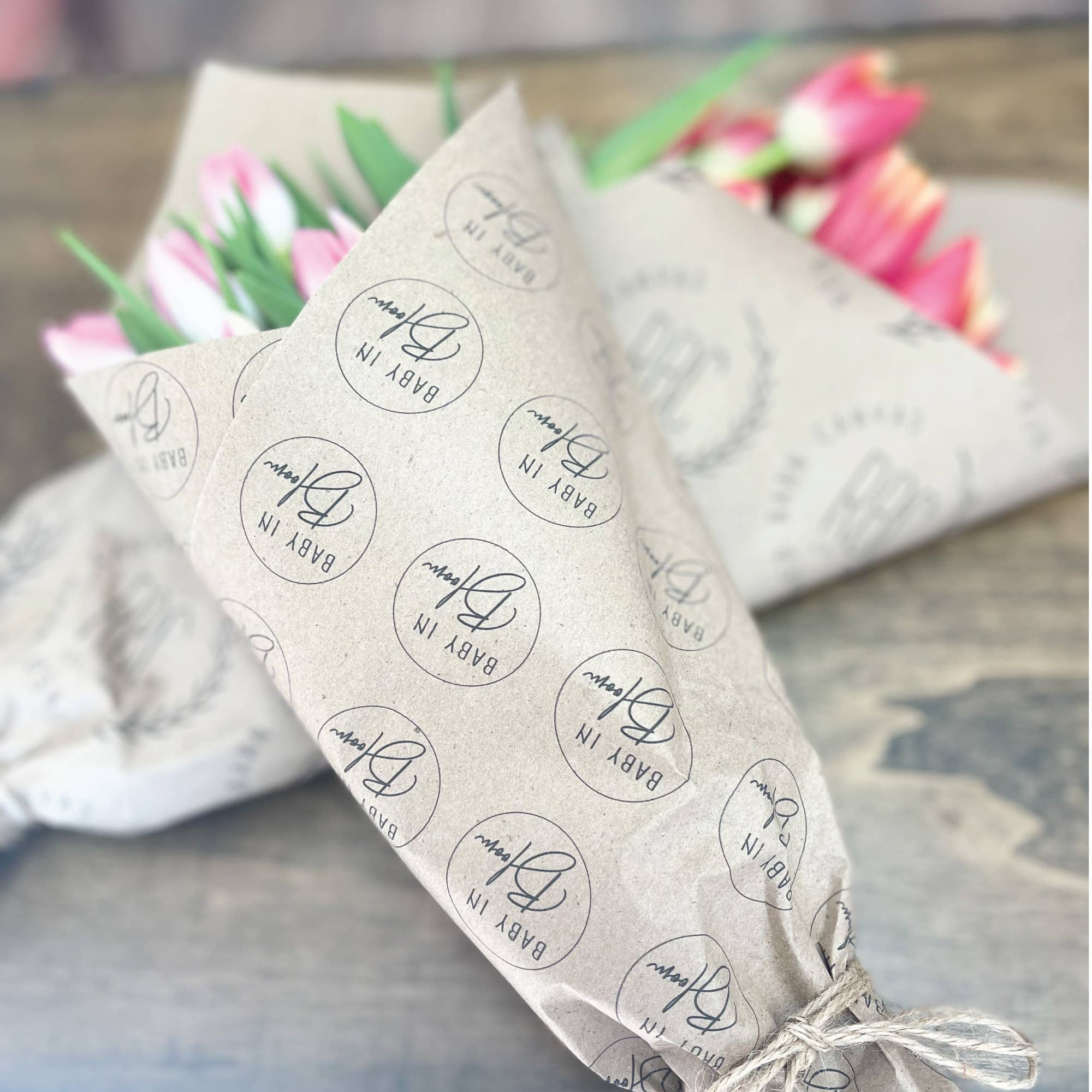 Red Barn Canvas - Wholesale Party Favor - Baby In Bloom | 25 Flower Wraps2