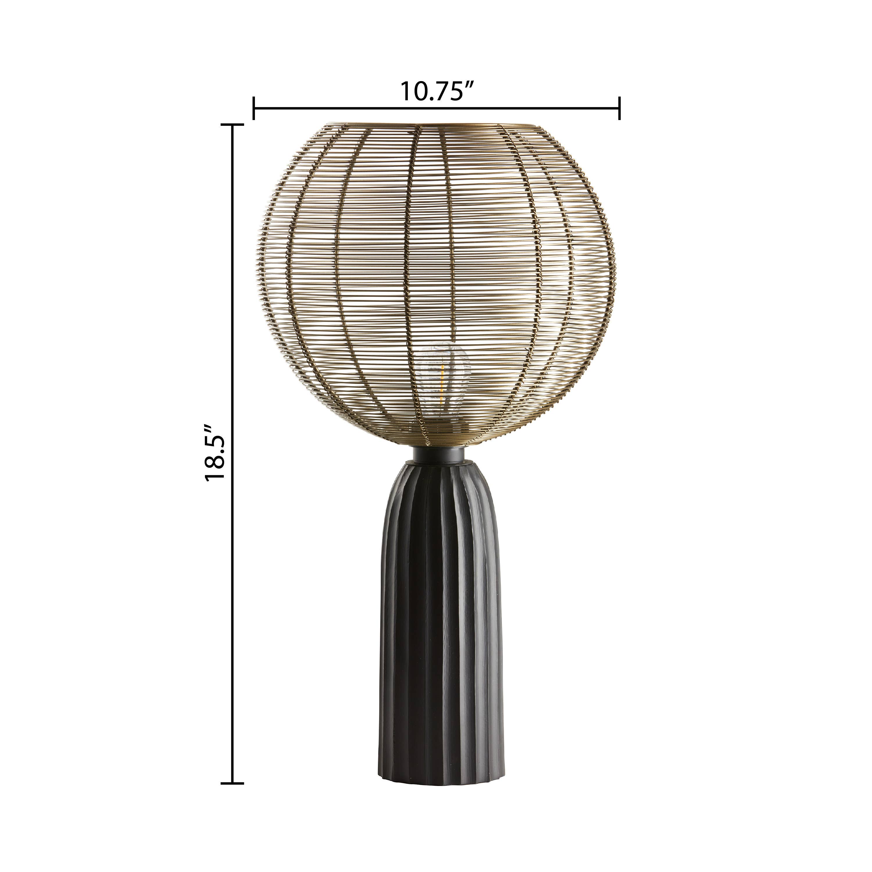 River of Goods - Wholesale Accent/Desk Lamp - 18.5"H Woven Brass Tone Wire Globe Shade Pillar Table Lamp2