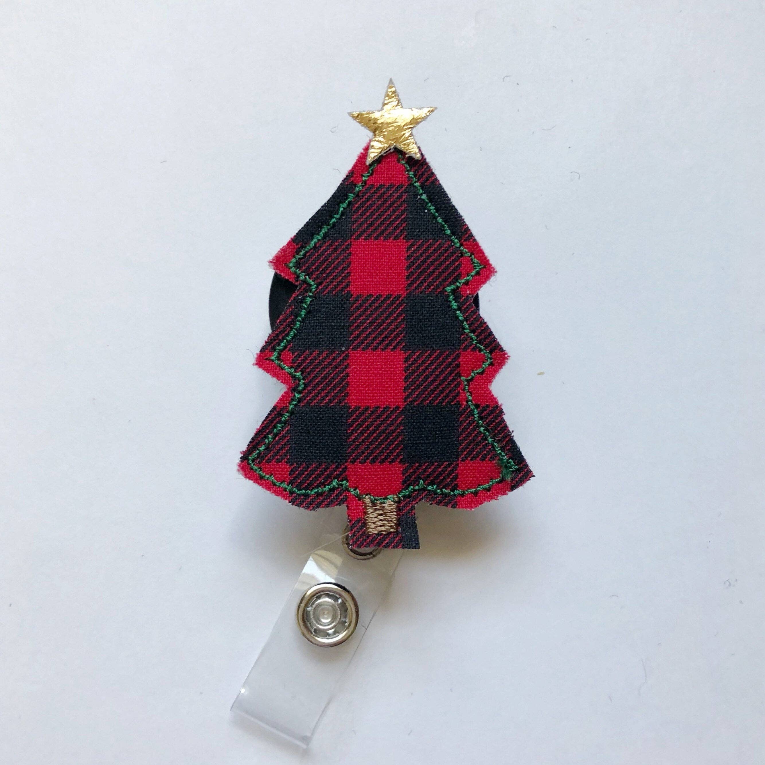 Amanda Rose Thread Co - Wholesale Badge-accessoire - Dames - Glitter Kerstboom Badge Reel – Feestelijke & Functionele Vakantieaccessoire3