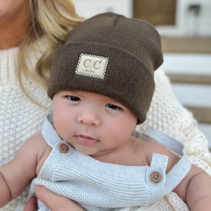 C.C Beanie - Wholesale Newborn/Knit Hat - Baby - Classic Oversized Logo CC Baby Beanie
