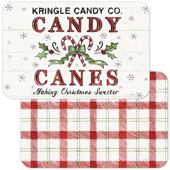 "Christmas Treats" Reversible Rectangular Plastic Placemat for wholesale by Conimar Promotions