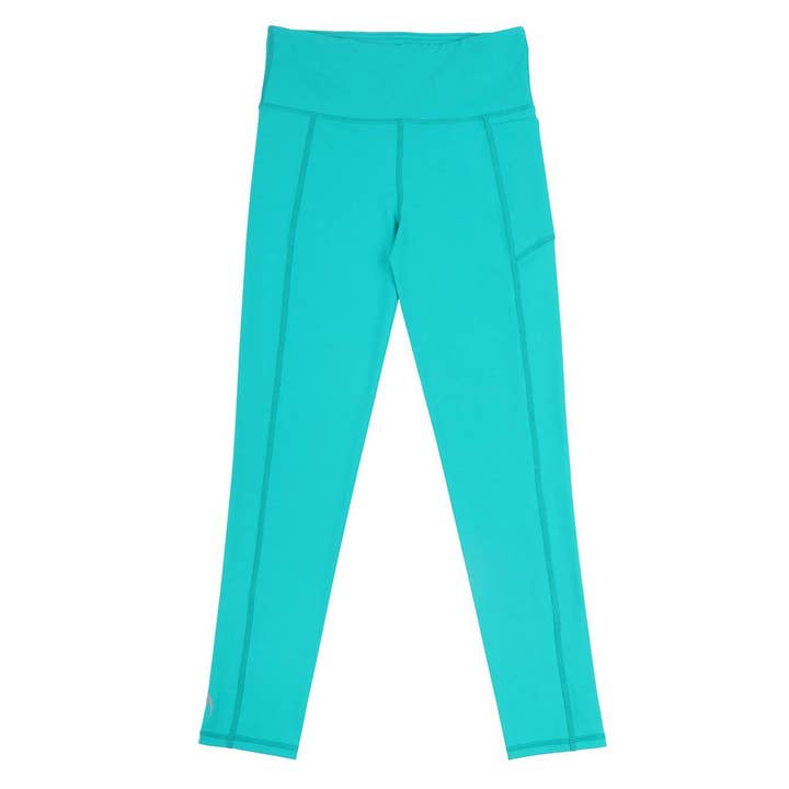 Leggings lunghi Teal da ragazza per la vendita all'ingrosso da parte di School Active Sports