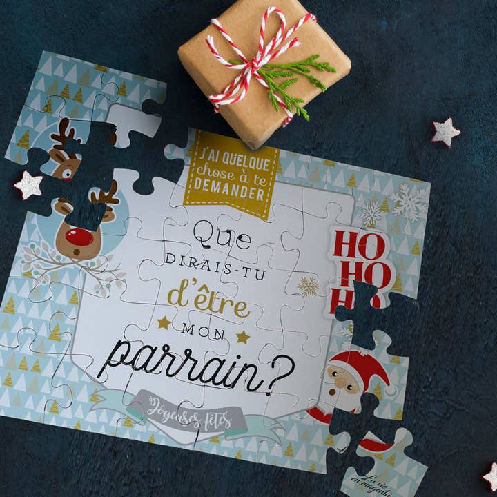 Puzzle de Noël - parrain pour la vente par La vie en magenta